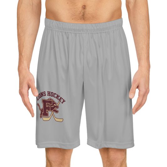 Basketball Shorts with Lions Hockey Design
