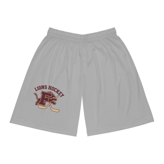 Basketball Shorts with Lions Hockey Design