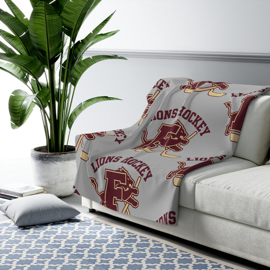 Lions Hockey Sherpa Fleece Blanket